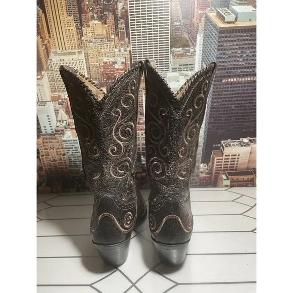 Womens Ariat 10006755 Brown Leather Cowboy Boots 8 B Good Used Condition - Picture 5 of 15